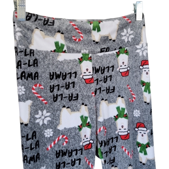 Super Soft‎ Juniors' M Holiday Christmas Llama Velour Leggings Lounge Pants PJs - Picture 6 of 13